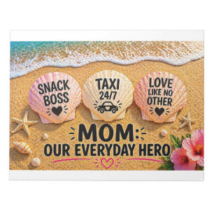 Faux Wrapped Canvas PrintFunny Mom Beach Shirt – S Notepad