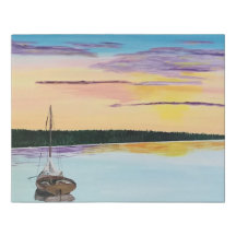 Faux wrapped canvas with Sailboat