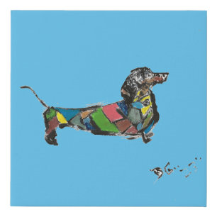 Faux Wrapped Dachshund Canvas