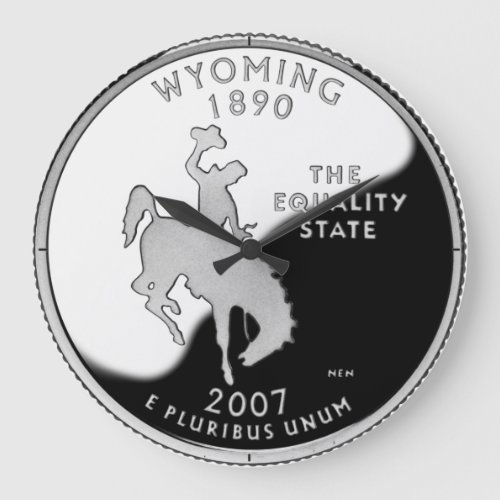 Faux Wyoming State Quarter Large Clock