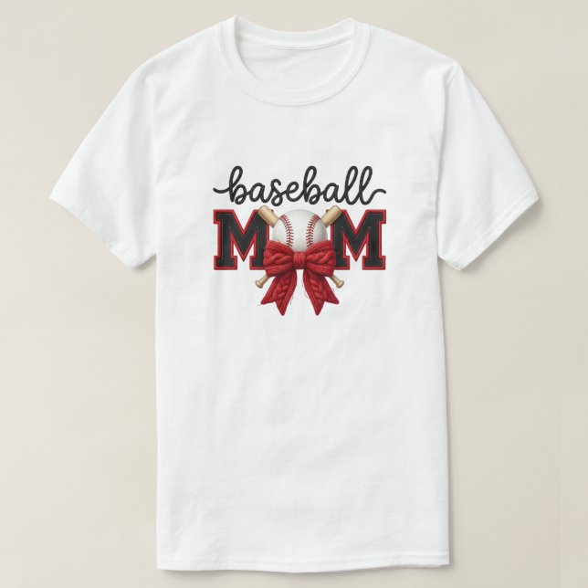 Faux Yarn Baseball Mom Graphic, Crochet Pattern  T-Shirt (Design Front)