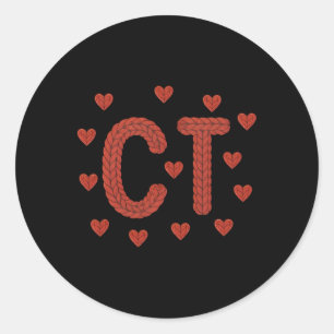 Faux Yarn Crochet Ct Tech Ct Technologist Cat Scan Classic Round Sticker
