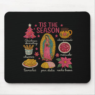 Faux Yarn Crochet Tis The Season Mexican Christmas Mouse Pad