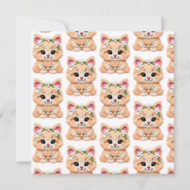 Faux Yarn Notch-Hook Christmas Cat – Cozy Holiday  (Front)