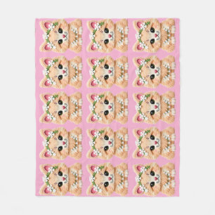 Faux Yarn Notch-Hook Christmas Cat – Cozy Holiday  Fleece Blanket