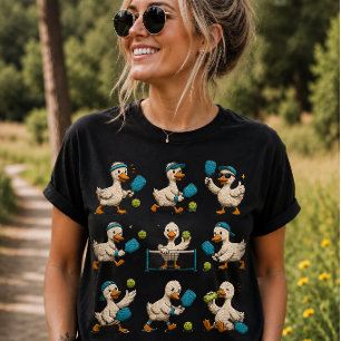 Faux Yarn Silly Goose Playing Pickleball Tri-Blend Shirt