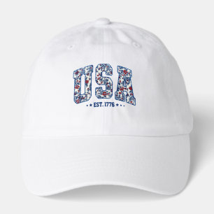 Faux Yarn USA Patriotic Hat