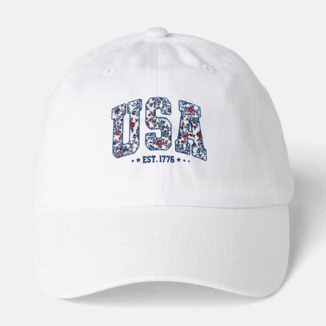 Faux Yarn USA Patriotic Hat (Front)