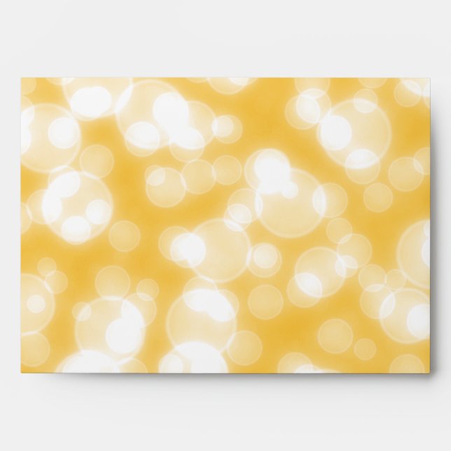 Faux Yellow Bokeh Glitter Confetti Background Envelope (Front)