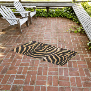Faux Zebra Animal Skin Outdoor Rug