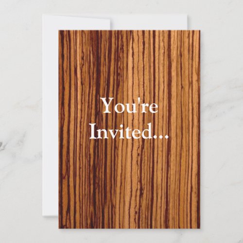 Faux Zebrawood Woodgrain Executive Invitation