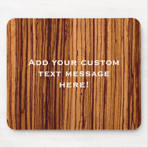 Faux Zebrawood Woodgrain Executive Mouse Pad