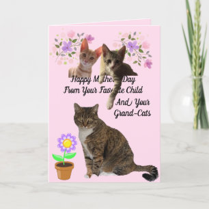 Fav Child and Grandcats Mother's Day Card