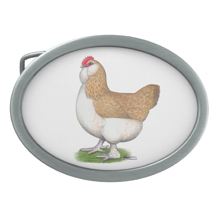 Faverolle Hen Oval Belt Buckles