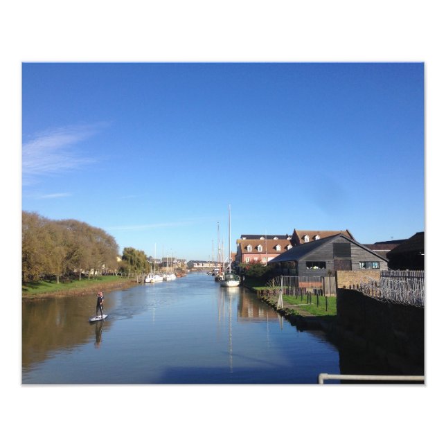 Faversham Creek, England, with Paddle Boarder Photo Print (Front)