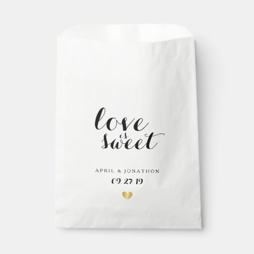 Favor Bag _ Love is Sweet Golden