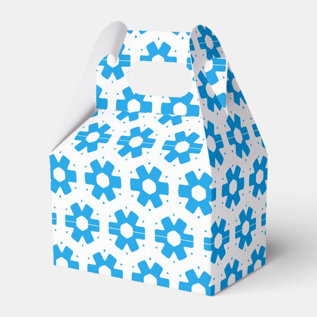Favor Box - Blue Florets (Front Side)