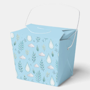 “Favor Box – Blue Winter Ornament Party Gift Box”