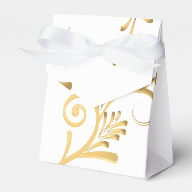 Favor Box-Fancy Gold Printed Boxes (Front Side)