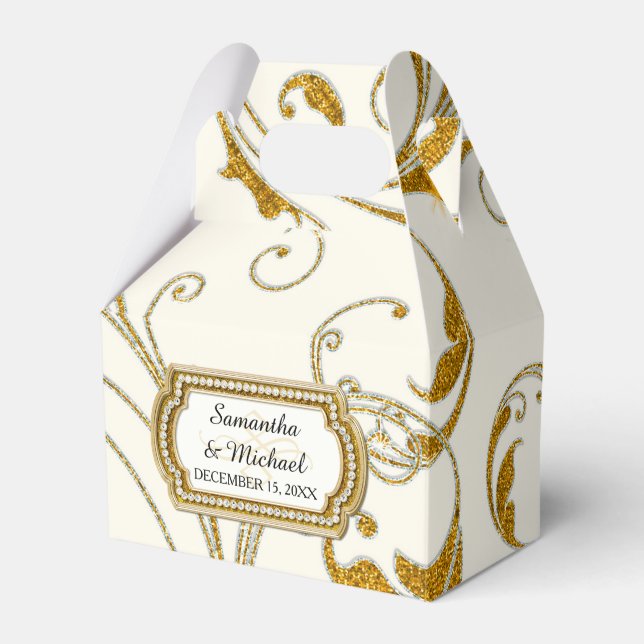 Favor Box Glam Old Hollywood Regency Black Tie (Front Side)