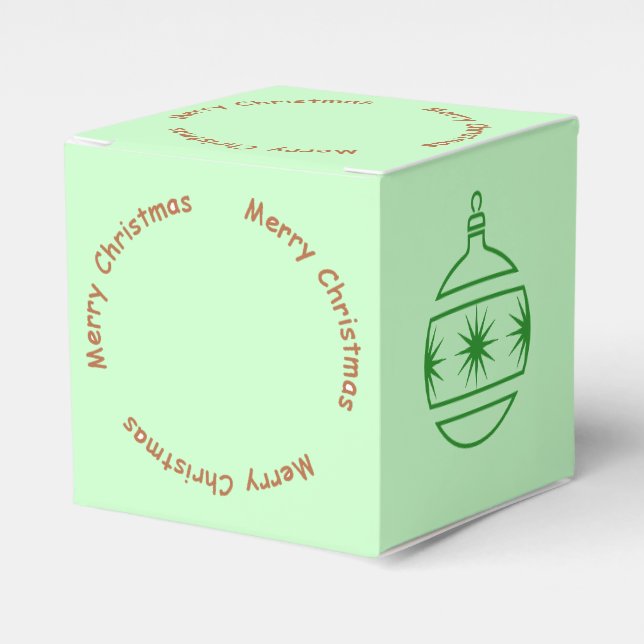 Favor Box - Graphic Ball Ornament with Text Circle (Front Side)