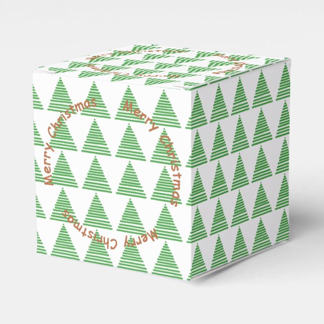 Favor Box - Graphic Trees with Text Circle (Front Side)