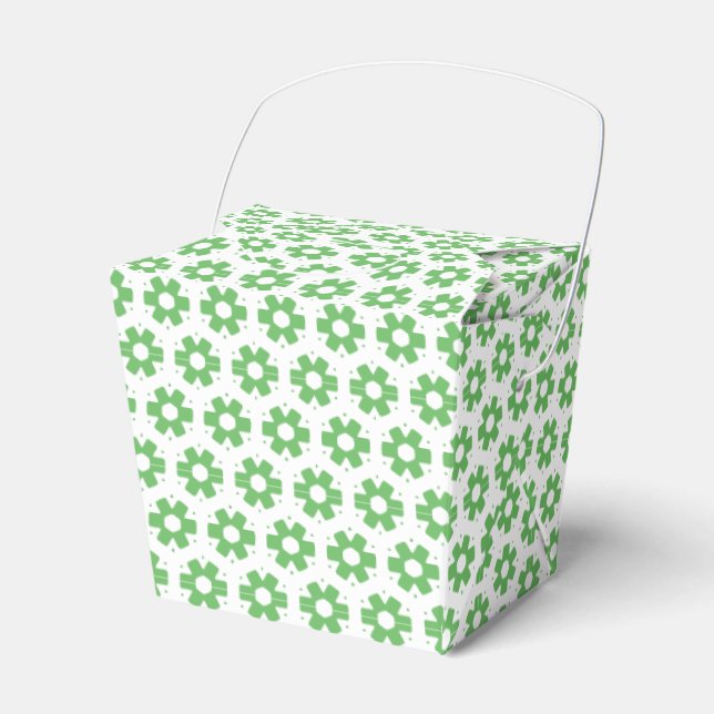 Favor Box - Green Florets (Front Side)