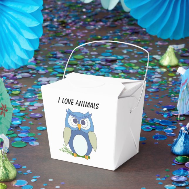 Favor Box "I Love Animals" (Party)