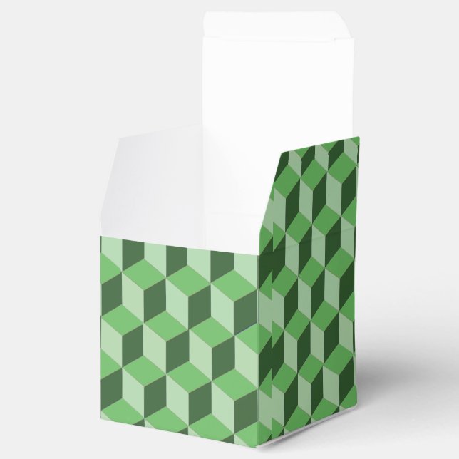 Favor Box - Optical Illusion in Green (Opened)