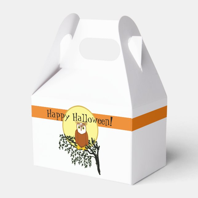 Favor Box - Owl on Branch (Front Side)