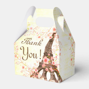 Favor Box Paris Eiffel Tower Cherry Blossoms