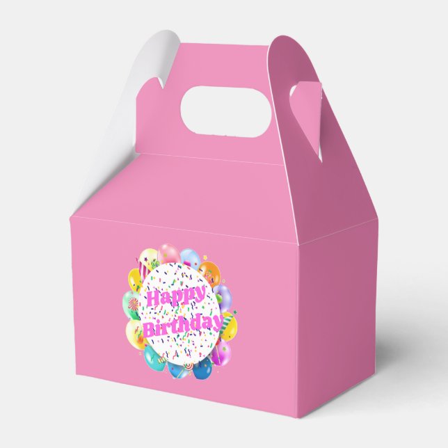 Favor box party (girls birthday) (Front Side)