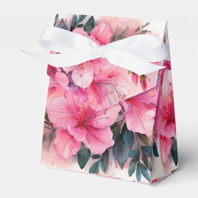 Favor Box - Pink Azaleas (Front Side)