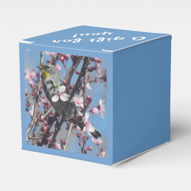 Favor Box - Sparrow in Plum Tree (Front Side)