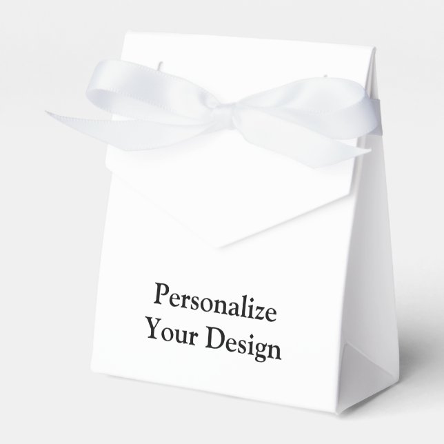 Favor Box Tent Style Personalize White (Front Side)