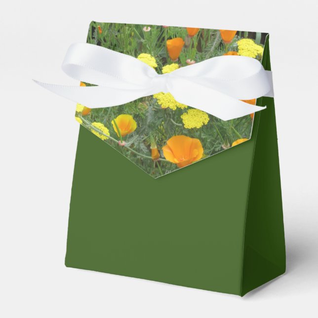 Favor Box Tent Style Wildflowers Flap Design (Front Side)