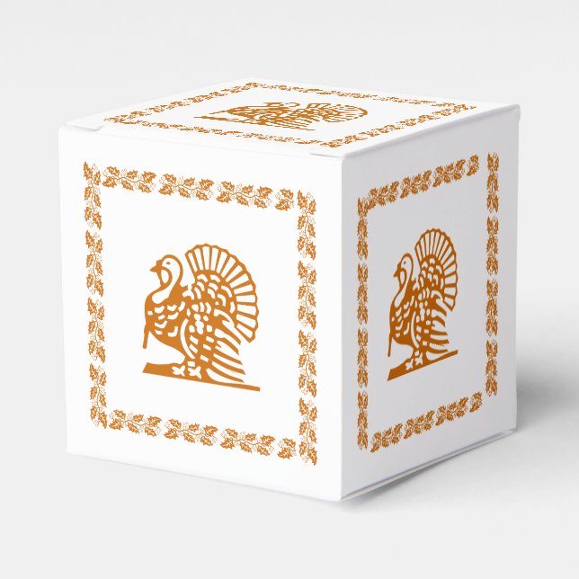 Favor Box - Turkey and Leafy Garland (Front Side)