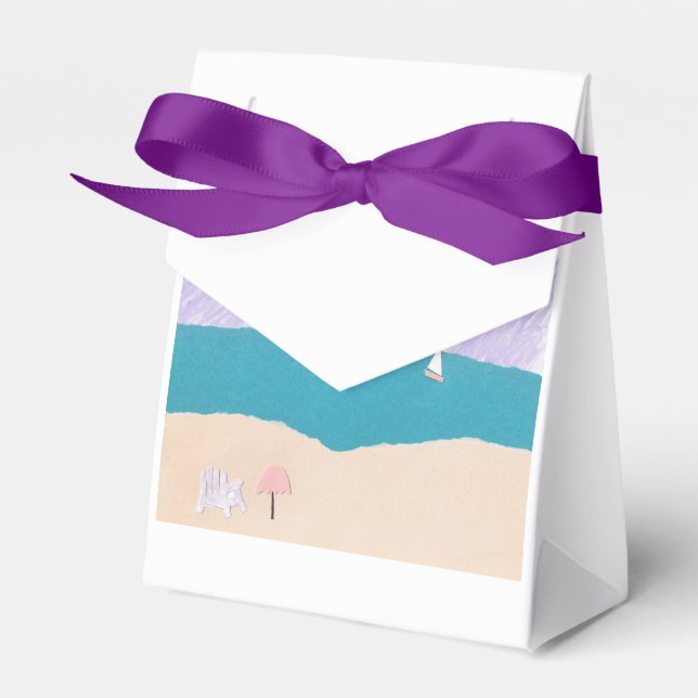 Favor Box with Beach Scene (Front Side)