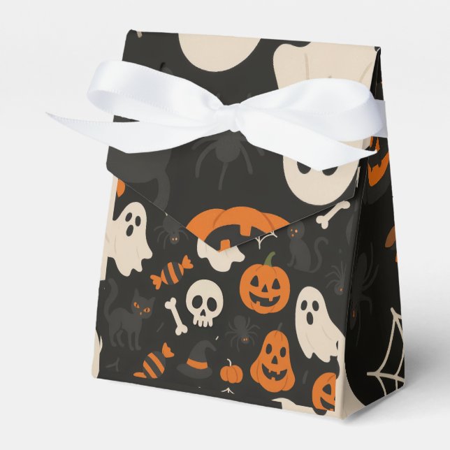 Favor box with Halloween pattern image (Front Side)