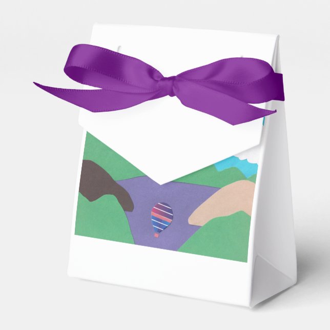Favor Box with Mountain Lake Design (Front Side)