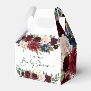 Favor Boxes Burgundy Blush Floral Baby Shower