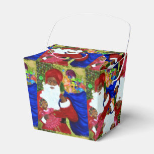 Favor Boxes - Take-Out - Black Santa Gifts - Xmas