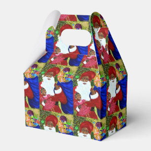 Favor Boxes - Take-Out - Black Santa Gifts - Xmas