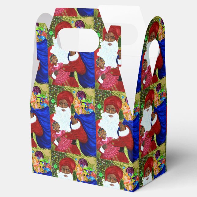 Favor Boxes - Take-Out - Black Santa Gifts - Xmas (Opened)