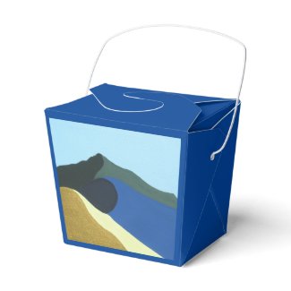 Favor Boxes Take Out Style Mt Tamalpais Painting 