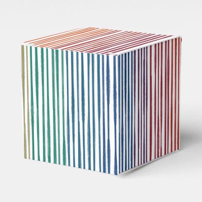 Favor Boxes Watercolor Rainbow Stripe (Front Side)