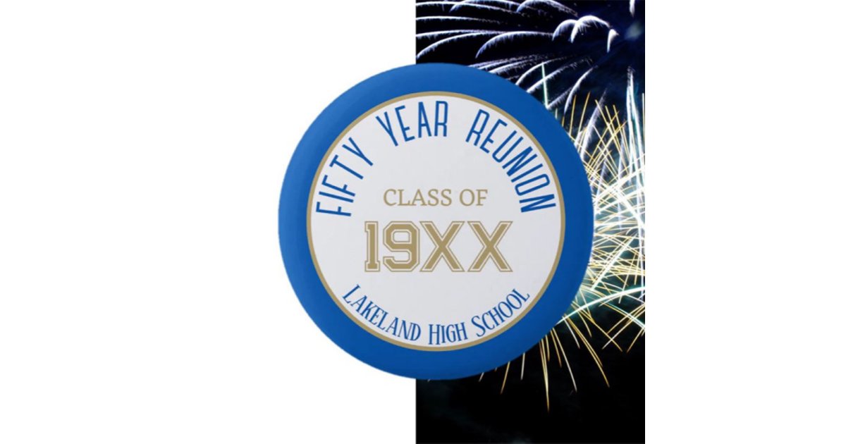 Custom 50th Reunion Button — Style 2
