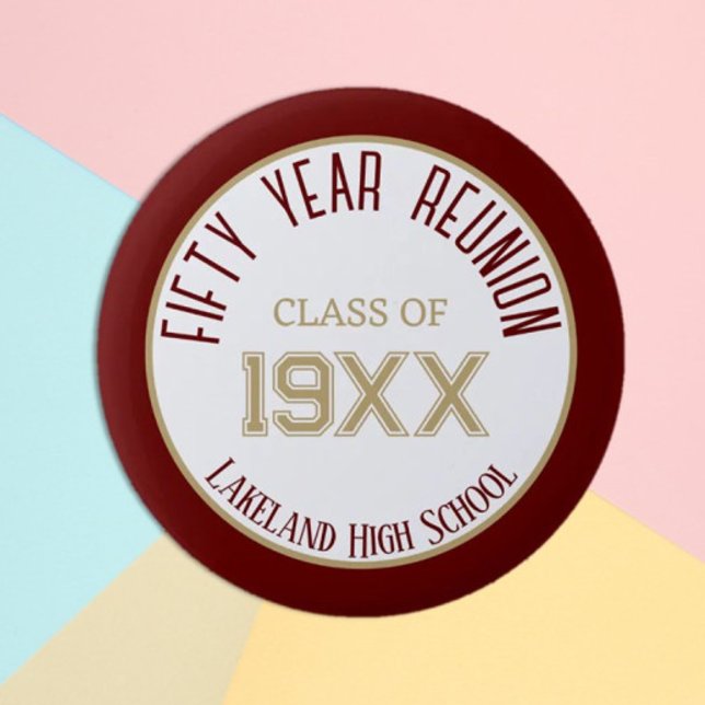 FAVOR! Custom 50th class reunion button (Creator Uploaded)