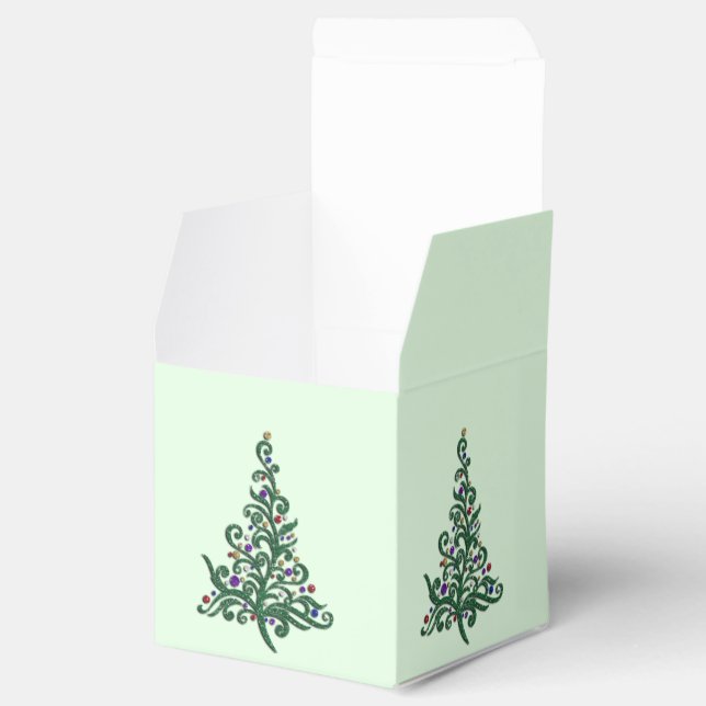 Favor/Gift Box - Green Flourishing Holiday Tree (Opened)