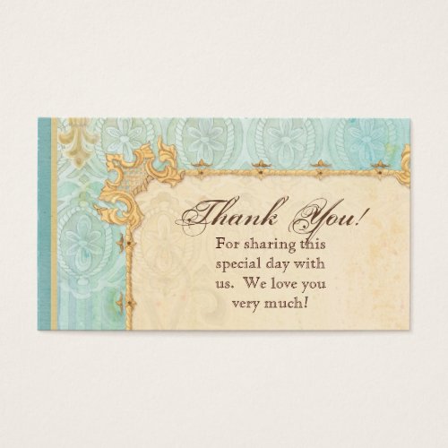 Favor Gift Cards - Fleur di Lys Damask 2 - Wedding Business Card Templates